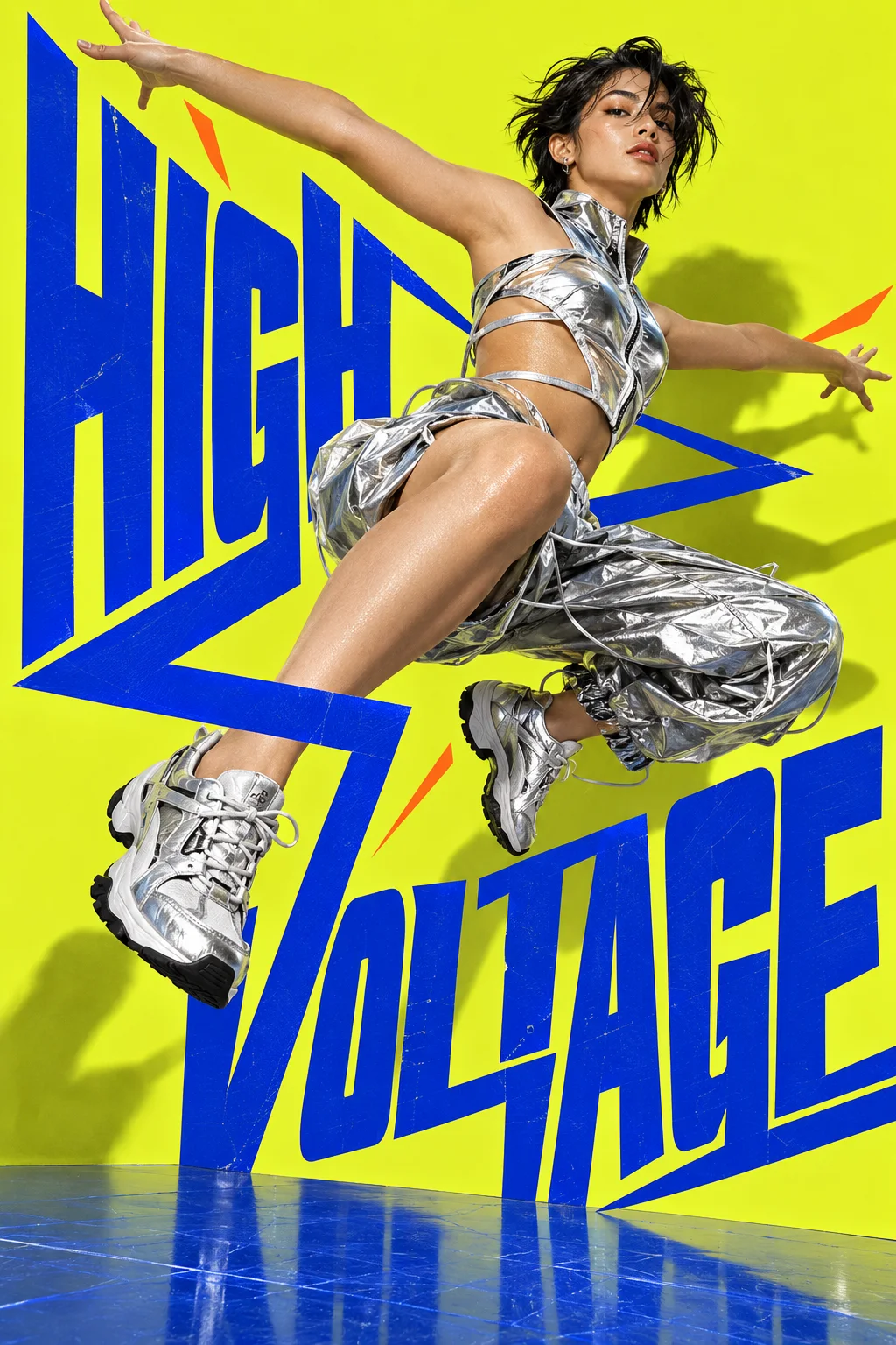 High Voltage — буквы подхватывают направление прыжка