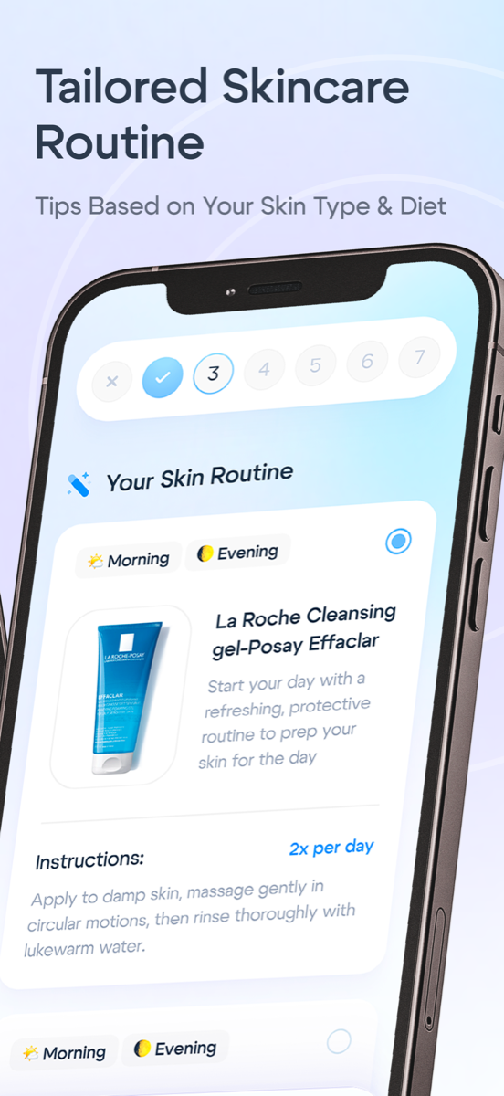 Lumé screen — Tailored skincare routine