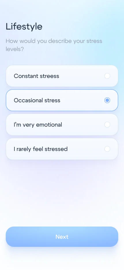 Onboarding screen 9: lifestyle